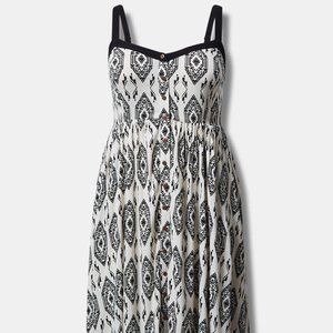 Midi Rayon Slub Button Front Sundress